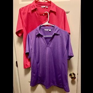 Lot of 2 Lady Hagen Women’s Golf Polo Shirts Sz XL Pink & Purple Like New!